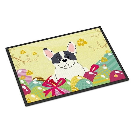 Carolines Treasures Carolines Treasures BB6011MAT 18 x 27 in. Easter Eggs French Bulldog Piebald Indoor or Outdoor Mat BB6011MAT